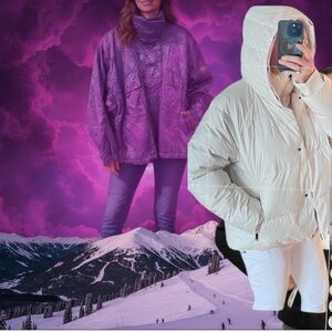 Women's White Hooded Down Puffer Jacket